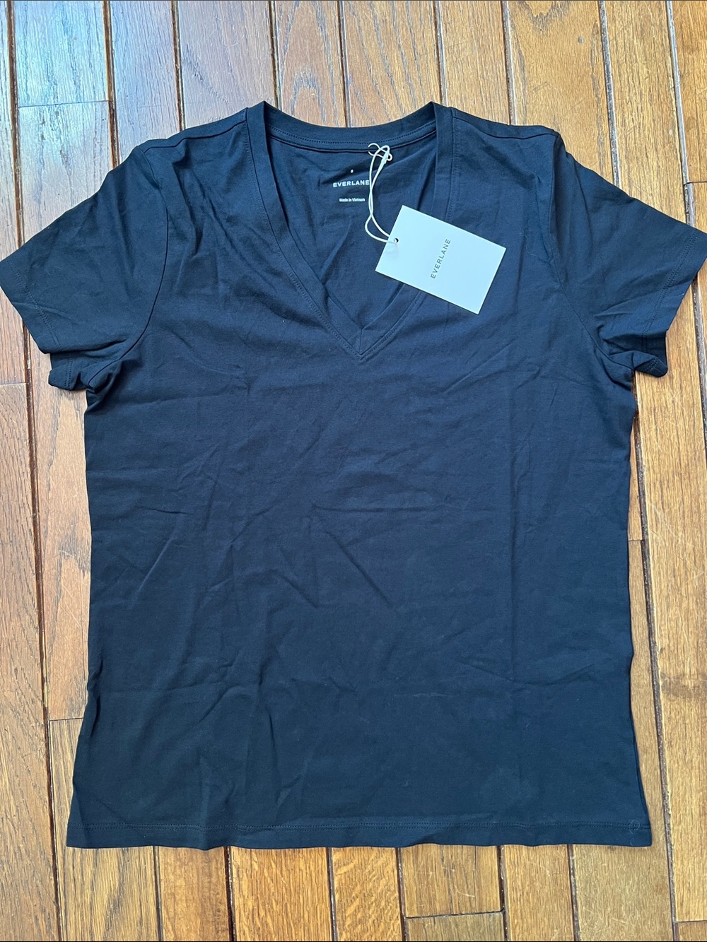 Everlane Black The Organic Cotton V-neck Tee Short Sleeve Size Small NWT